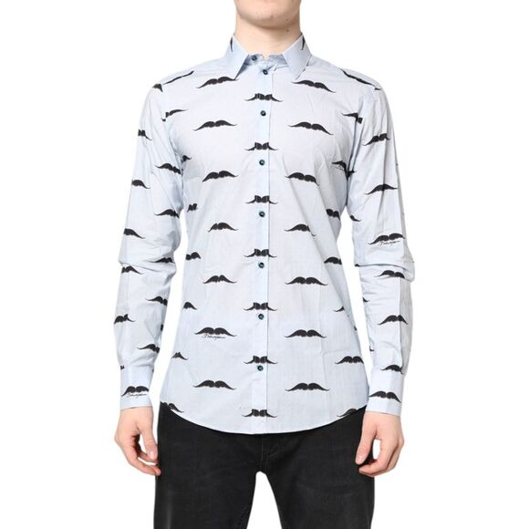 Dolce & Gabbana Light Blue Cotton MARTINI Formal Dress Men's Shirt
